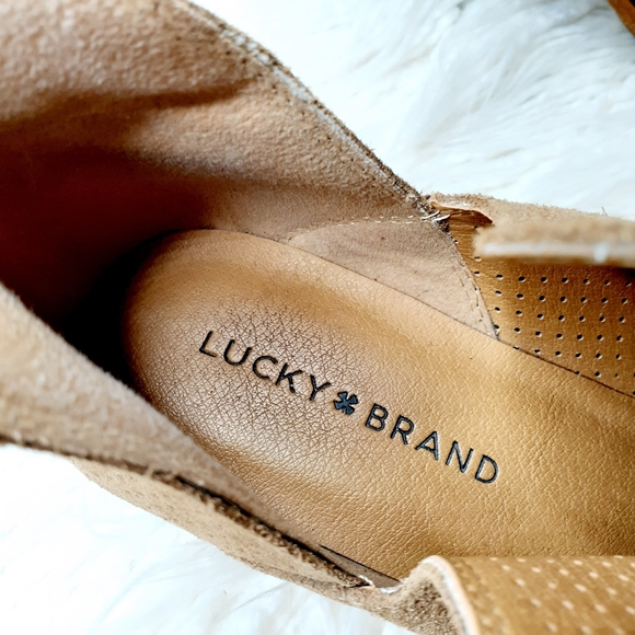 Lucky Brand Womens Suede Perforated Ankle Booties - Picture 11 of 13